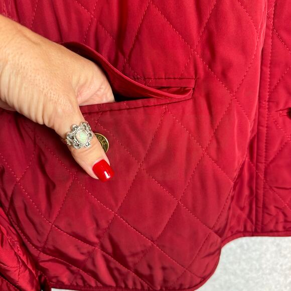 Talbots Coat Women’s XL Red Quilted Minimalist Outdoors Business Casual Preppy - Picture 4 of 11